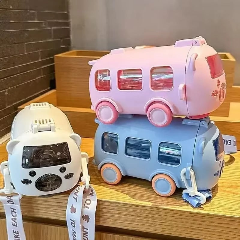 Cute Cartoon Bus Water Bottle